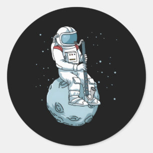 Bass Clarinet Jazz Music Astronaut Bass Clarinet Runt Klistermärke