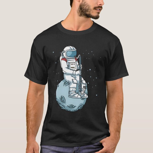 Bass Clarinet Jazz Music Astronaut Bass Clarinet T Shirt (Framsida)