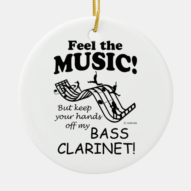 Bass Clarinet känner musiken Julgransprydnad Keramik (Framsidan)