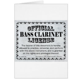 Bass Clarinet Licence Hälsningskort