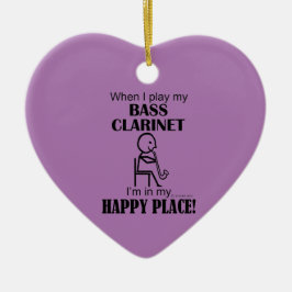 Bass Clarinet Lycklig Ställe Ceramic Ornament