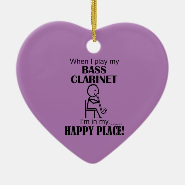 Bass Clarinet Lycklig Ställe Ceramic Ornament (Framsidan)