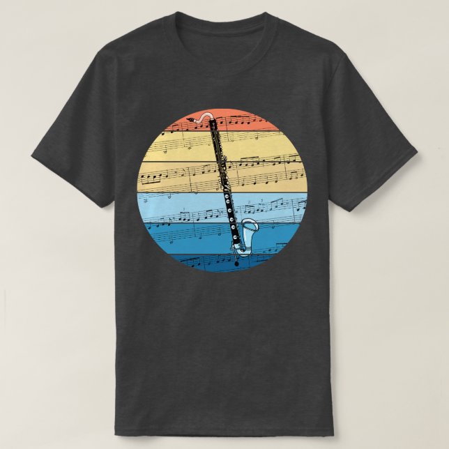 Bass Clarinet Music Notation Clarinetist Woodwind T Shirt (Design framsida)