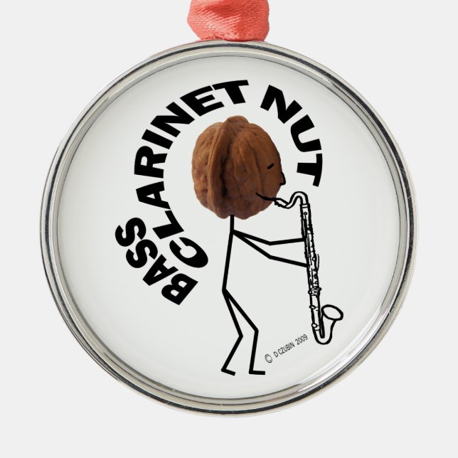 Bass Clarinet Nöt Julgransprydnad Metall (Framsidan)