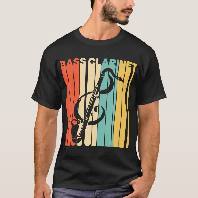 Bass Clarinet Silhouette T Shirt (Framsida)