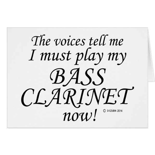 Bass Clarinet Voices Säg must Play Hälsningskort (Framsidan Horizontal)