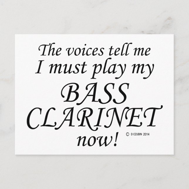 Bass Clarinet Voices Säg must Play Vykort (Framsida)