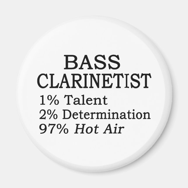 Bass Clarinetist Hett Luft Magnet (Framsidan)