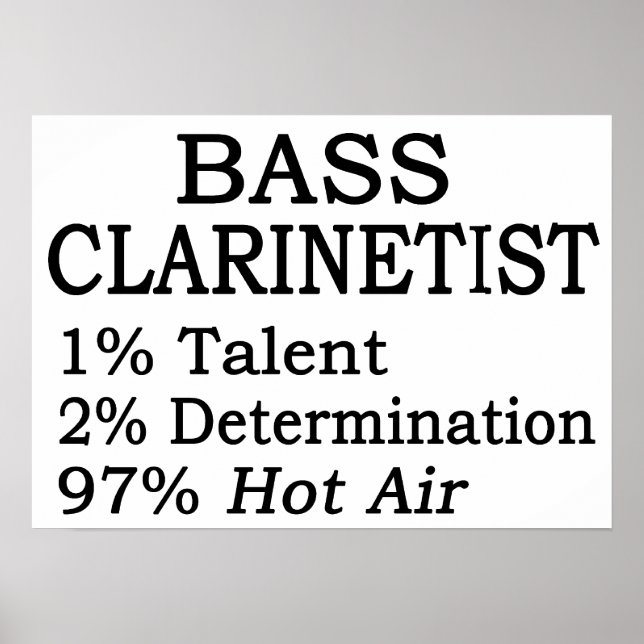 Bass Clarinetistt Hett Luft Poster (Framsidan)