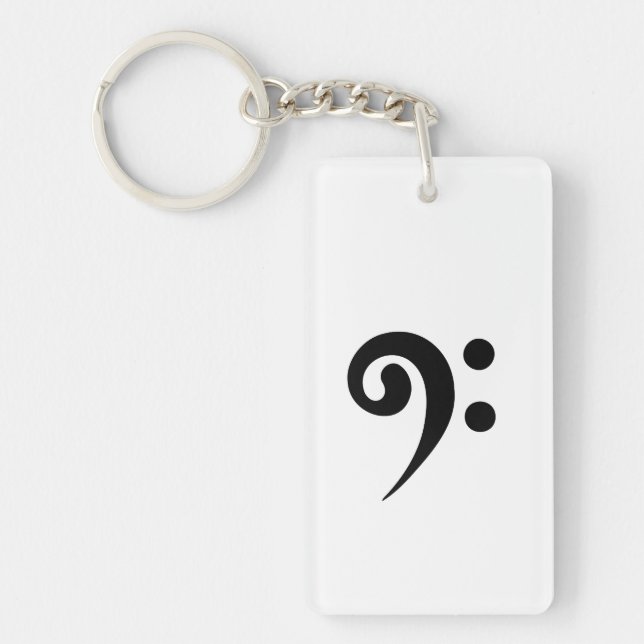 Bass Clef Digital Art Nyckelring (Framsidan)