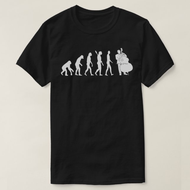 Bass Clef Dubbla Bass Player Bass Guitarist Evolut T Shirt (Design framsida)