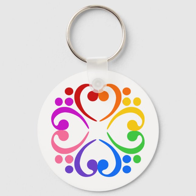 Bass Clef Flower Nyckelring (Framsida)