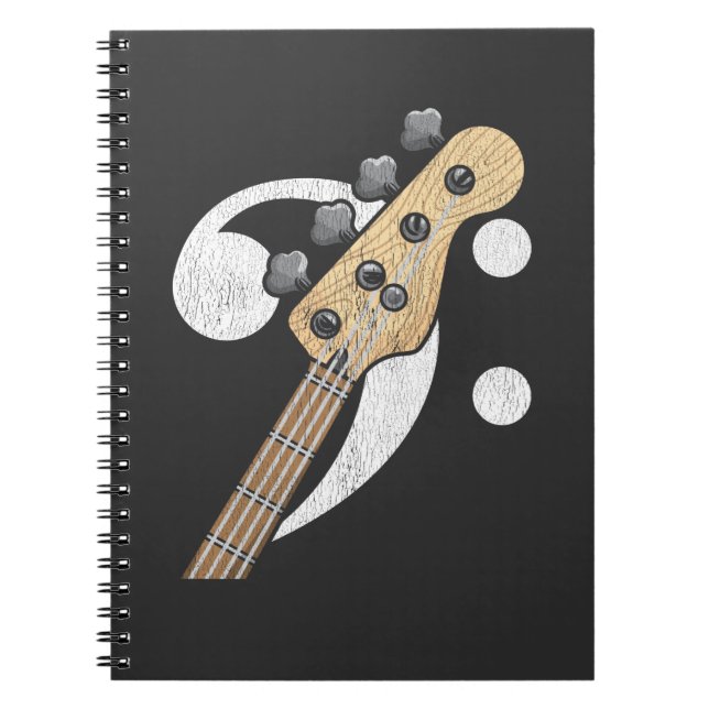 Bass Clef Guitar Bass Player Musician Anteckningsbok (Framsidan)