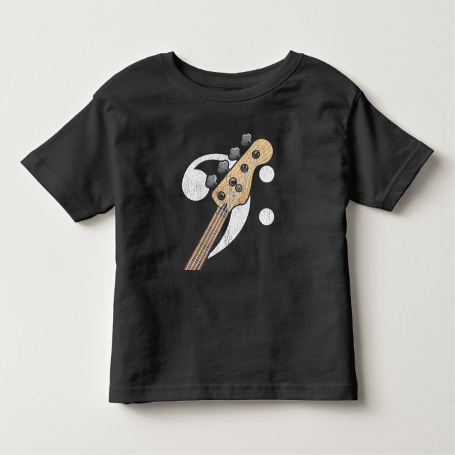 Bass Clef Guitar Bass Player Musiker T Shirt (Framsida)