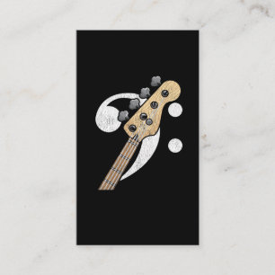 Bass Clef Guitar Bass Player Musiker Visitkort