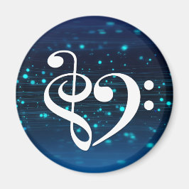 Bass Clef Heart Blue Cluster Nebula Magnet