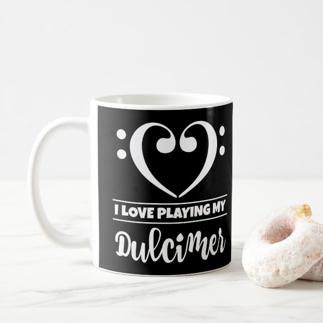Bass Clef Heart I Kärlek spelar min doftare Kaffemugg (Med munk)