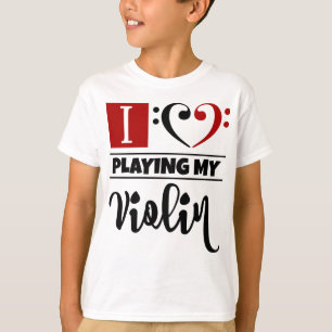 Bass Clef Heart I Kärlek spelar min fiolin T Shirt