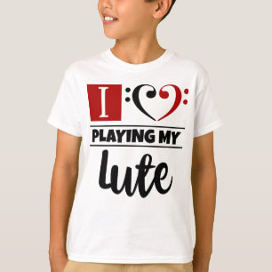 Bass Clef Heart I Kärlek spelar min lute T Shirt