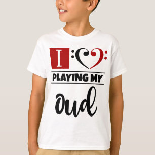 Bass Clef Heart I Kärlek spelar min oud T Shirt