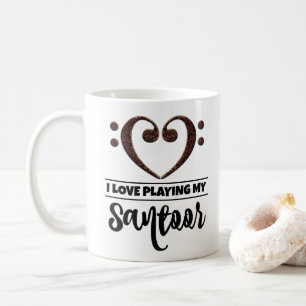 Bass Clef Heart I Kärlek spelar min Santoor Kaffemugg