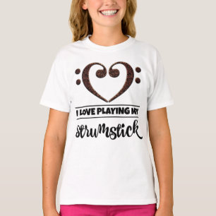 Bass Clef Heart I Kärlek spelar min styrpinne T Shirt