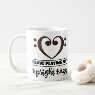Bass Clef Heart I Kärlek spelar min uppriktiga mas Kaffemugg