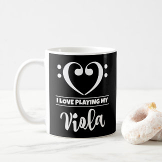 Bass Clef Heart I Kärlek spelar min Viola Kaffemugg