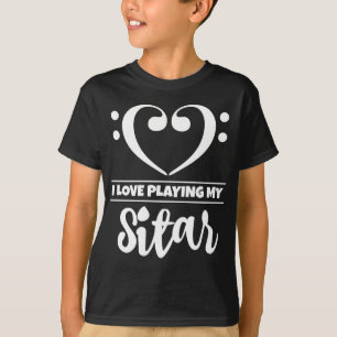 Bass Clef Heart Kärlek, lekplatta T Shirt