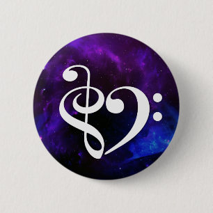 Bass Clef Heart Lila Blue Nebula Knapp