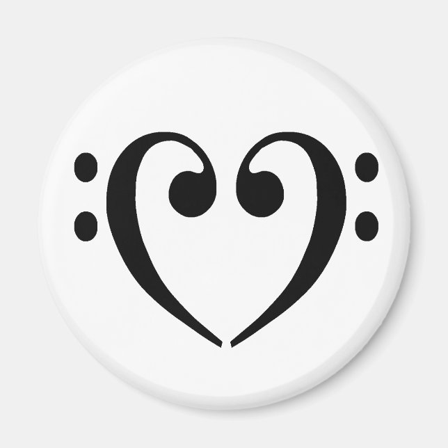 Bass Clef Heart Magnet (Framsidan)