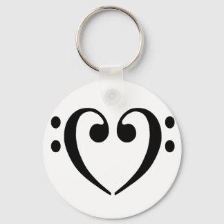 Bass Clef Heart Nyckelring