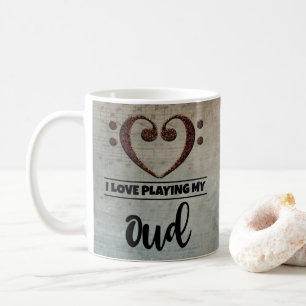 Bass Clef Heart Vintage Lakan Music Oud Kaffemugg