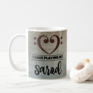 Bass Clef Heart Vintage Lakan Music Sarod Kaffemugg