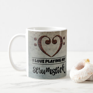 Bass Clef Heart Vintage Lakan Music Strumstick Kaffemugg