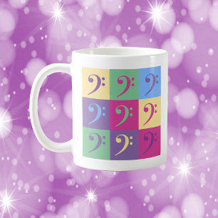 Bass Clef Mönster Colorful Kaffemugg