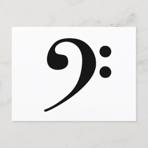 Bass Clef Music Band Orchestra Instrument Vykort