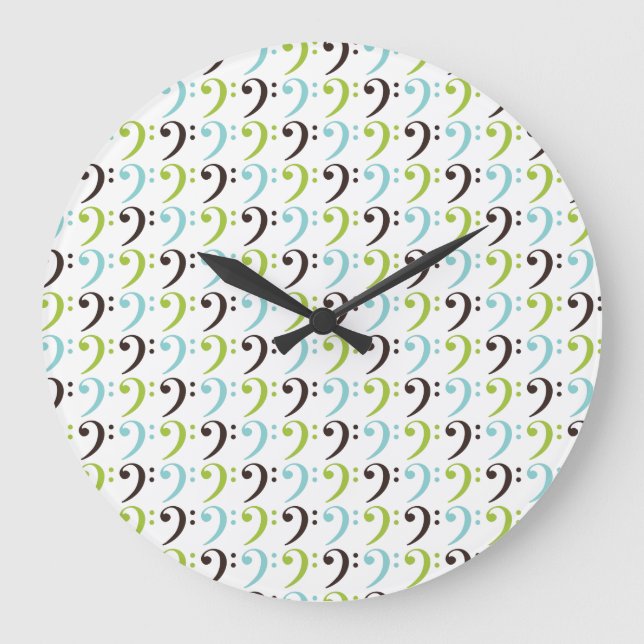 Bass Clef Music Instrument Orchestra Band Gift Stor Klocka (Framsida)