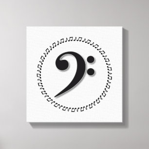 Bass Clef Music Note Design Canvastryck