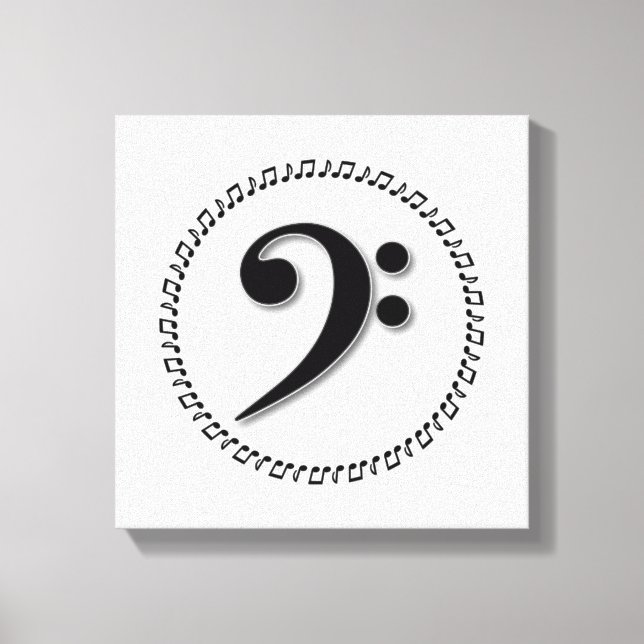 Bass Clef Music Note Design Canvastryck (Framsida)