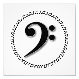 Bass Clef Music Note Design Fototryck