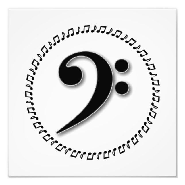 Bass Clef Music Note Design Fototryck (Framsidan)