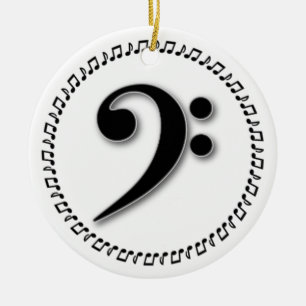 Bass Clef Music Note Design Julgransprydnad Keramik