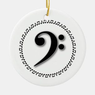 Bass Clef Music Note Design Julgransprydnad Keramik