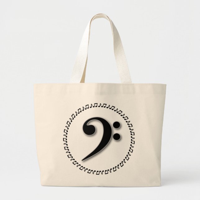 Bass Clef Music Note Design Jumbo Tygkasse (Framsidan)