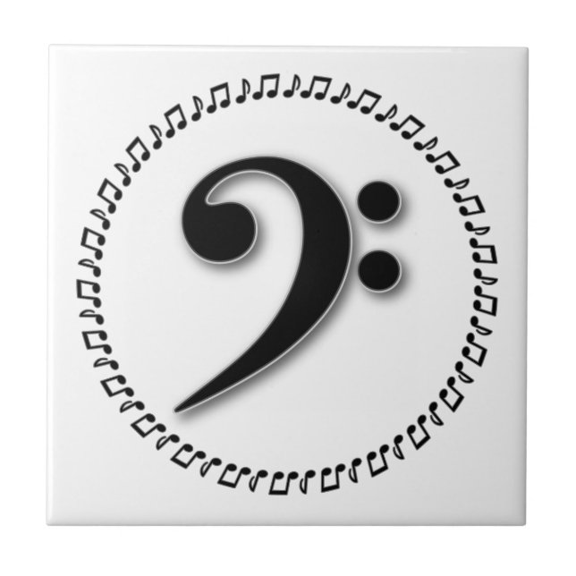 Bass Clef Music Note Design Kakelplatta (Framsidan)