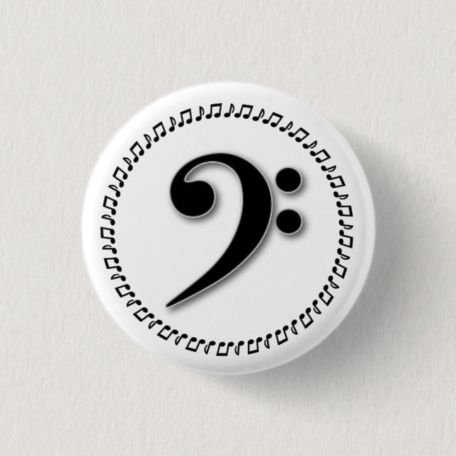 Bass Clef Music Note Design Knapp (Framsida)