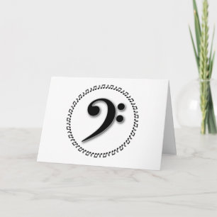 Bass Clef Music Note Design Kort