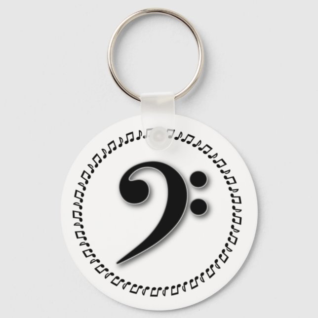 Bass Clef Music Note Design Nyckelring (Framsida)