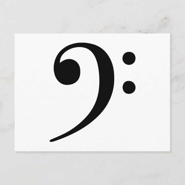 Bass Clef Music Symbol Vykort (Framsida)